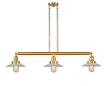 Innovations Lighting 213-SG-G2-LED - Halophane - 3 Light - 41 inch - Satin Gold - Stem Hung - Adjustable Island Light