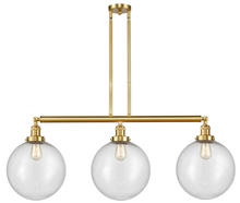 Innovations Lighting 213-SG-G204-12 - Beacon - 3 Light - 44 inch - Satin Gold - Stem Hung - Adjustable Island Light