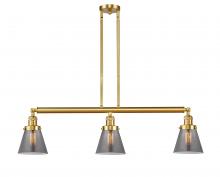 Innovations Lighting 213-SG-G63-LED - Cone - 3 Light - 39 inch - Satin Gold - Stem Hung - Adjustable Island Light