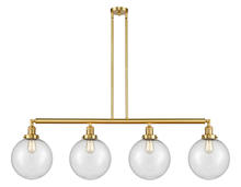 Innovations Lighting 214-SG-G204-10-LED - Beacon - 4 Light - 54 inch - Satin Gold - Stem Hung - Adjustable Island Light