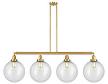 Innovations Lighting 214-SG-G204-12 - Beacon - 4 Light - 56 inch - Satin Gold - Stem Hung - Adjustable Island Light
