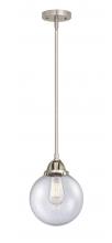 Innovations Lighting 288-1S-SN-G204-8 - Beacon - 1 Light - 8 inch - Brushed Satin Nickel - Stem hung - Mini Pendant
