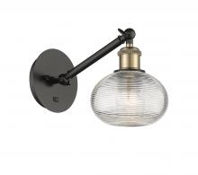 Innovations Lighting 317-1W-BAB-G555-6CL - Ithaca - 1 Light - 6 inch - Black Antique Brass - Adjustable Sconce