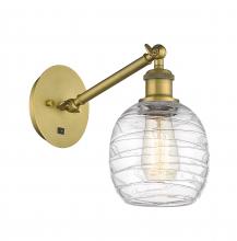 Innovations Lighting 317-1W-BB-G1013-LED - Belfast - 1 Light - 6 inch - Brushed Brass - Adjustable Sconce