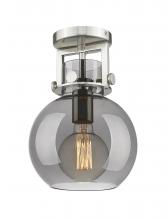 Innovations Lighting 411-1F-SN-G410-8SM - Newton Sphere - 1 Light - 8 inch - Satin Nickel - Semi-Flush Mount