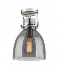Innovations Lighting 411-1F-SN-G412-8SM - Newton Bell - 1 Light - 8 inch - Satin Nickel - Semi-Flush Mount