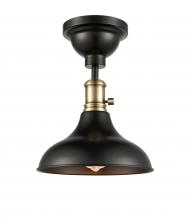 Innovations Lighting 443SW-1C-BAB-M15BK-LED - Metro - 1 Light - 10 inch - Black Antique Brass - Semi-Flush Mount