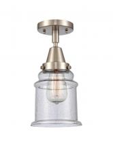 Innovations Lighting 447-1C-SN-G184-LED - Canton - 1 Light - 6 inch - Brushed Satin Nickel - Semi-Flush Mount