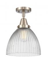 Innovations Lighting 447-1C-SN-G222-LED - Seneca Falls - 1 Light - 10 inch - Brushed Satin Nickel - Semi-Flush Mount