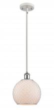 Innovations Lighting 516-1S-WPC-G121-8CSN-LED - Farmhouse Chicken Wire - 1 Light - 8 inch - White Polished Chrome - Mini Pendant