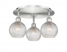 Innovations Lighting 516-3C-SN-G122C-6CL - Athens - 3 Light - 18 inch - Satin Nickel - Semi-Flush Mount