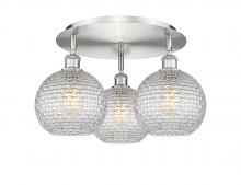 Innovations Lighting 516-3C-SN-G122C-8CL - Athens - 3 Light - 20 inch - Satin Nickel - Semi-Flush Mount