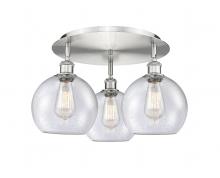Innovations Lighting 516-3C-SN-G124-8 - Athens - 3 Light - 20 inch - Satin Nickel - Semi-Flush Mount