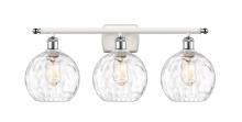 Innovations Lighting 516-3W-WPC-G1215-8 - Athens Water Glass - 3 Light - 28 inch - White Polished Chrome - Bath Vanity Light