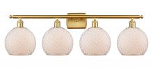 Innovations Lighting 516-4W-SG-G121-8CSN - Farmhouse Chicken Wire - 4 Light - 38 inch - Satin Gold - Bath Vanity Light