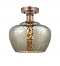 Innovations Lighting 616-1F-AC-G96-L - Fenton - 1 Light - 11 inch - Antique Copper - Semi-Flush Mount