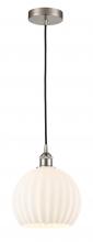 Innovations Lighting 616-1P-SN-G1217-10WV - White Venetian - 1 Light - 10 inch - Brushed Satin Nickel - Cord Hung - Mini Pendant