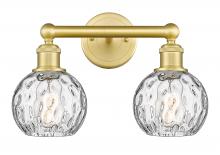 Innovations Lighting 616-2W-SG-G1215-6 - Athens Water Glass - 2 Light - 15 inch - Satin Gold - Bath Vanity Light