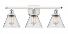 Innovations Lighting 916-3W-WPC-G44-LED - Cone - 3 Light - 28 inch - White Polished Chrome - Bath Vanity Light