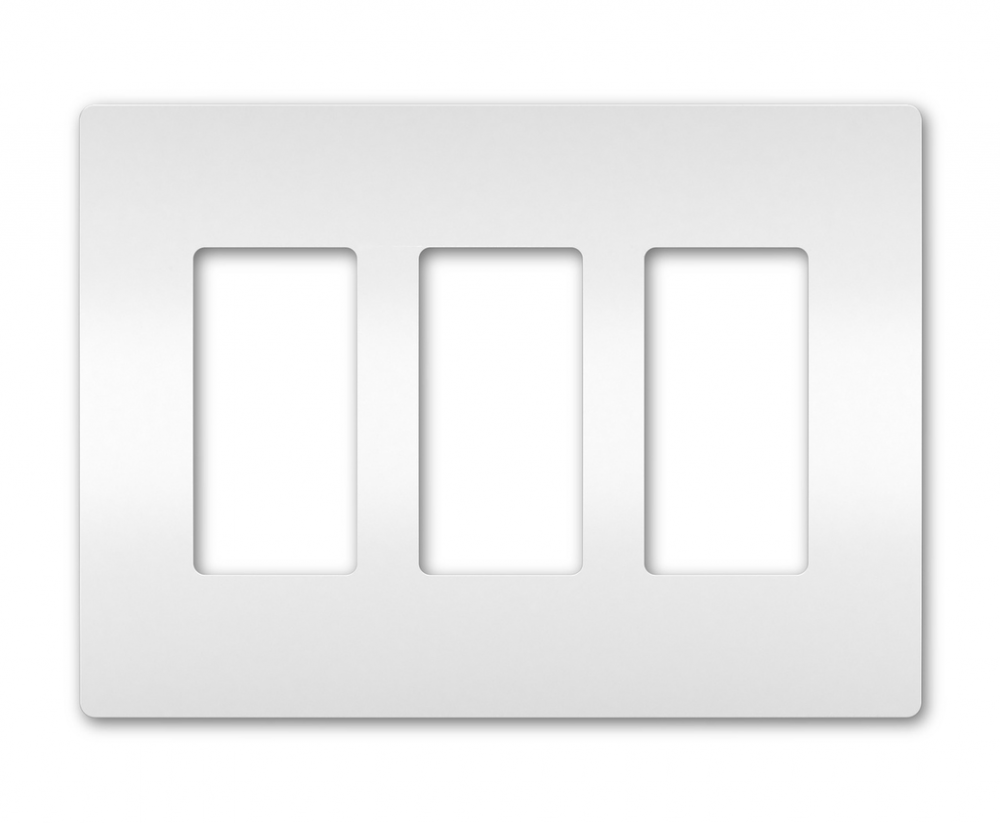 radiant® Three-Gang Screwless Wall Plate, White