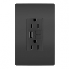 Legrand Radiant R26USBAC6BKCCV4 - radiant? 15A Tamper-Resistant Ultra-Fast USB Type A/C Outlet, Black (4 pack)