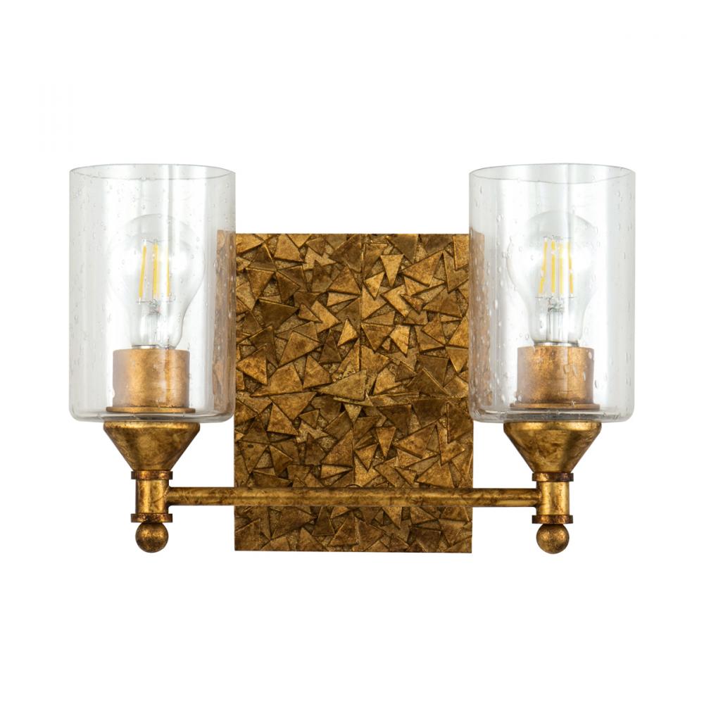 Mosaic 2-Light Vanity Light In Antique Gold
