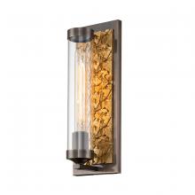 Lucas McKearn SC10509DB-1 - Elysian 1 Light Sconce in Dark Bronze & Gold Leaf