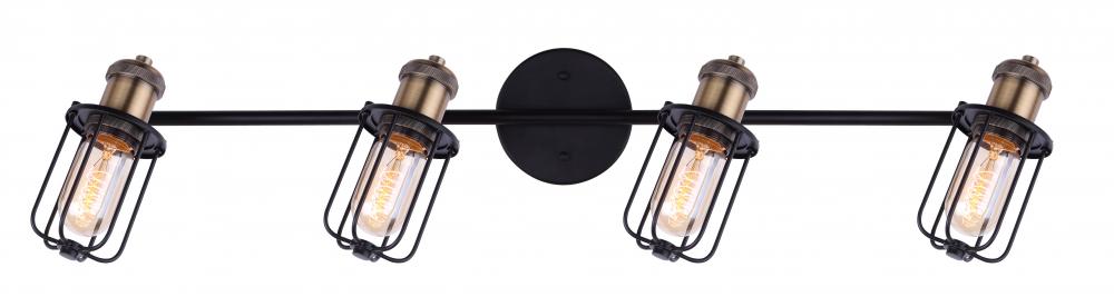 Vox 4 Light Track Lighting, Black Finish