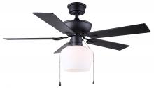 Canarm CF42COL5BK - Colette 42 in. Indoor Standard Matte Black Ceiling Fan with Vintage LED Bulbs Included