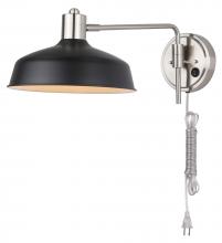 Canarm IWF1055A01BKN - BELLO, IWF1055A01BKN -G-, BN + MBK Color, 1 Lt Wall Fixture, 40W Type A