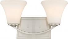 Nuvo 60/6202 - Fawn - 2 Light Vanity with Satin White Glass - Brushed Nickel Finish