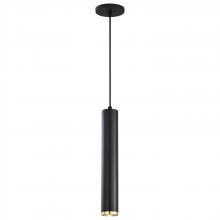 Nuvo 62/818 - Century; 12 Watt; 16"; LED Pendant; Matte Black and Brushed Brass Finish