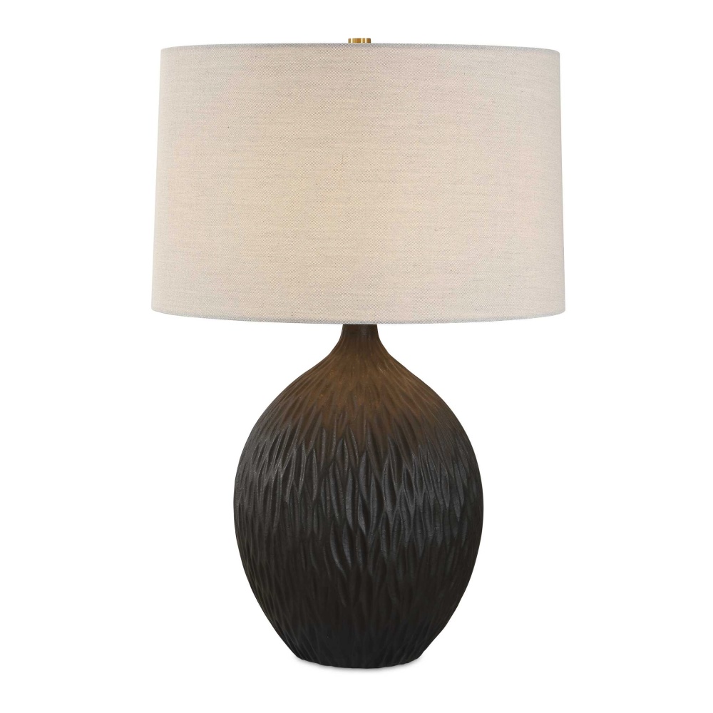 Uttermost Levee Satin Black Table Lamp
