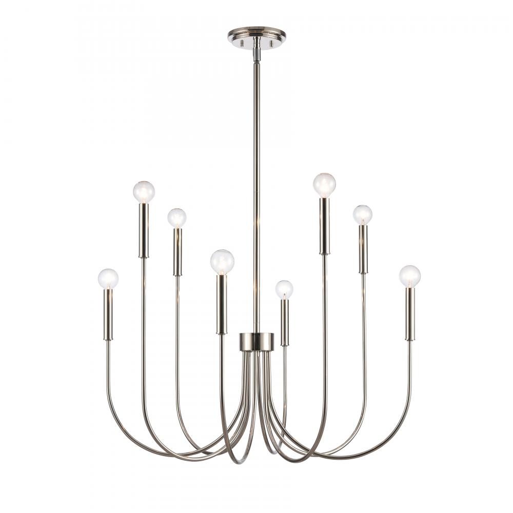 Ulla 28'' Wide 8-Light Chandelier - Polished Nickel